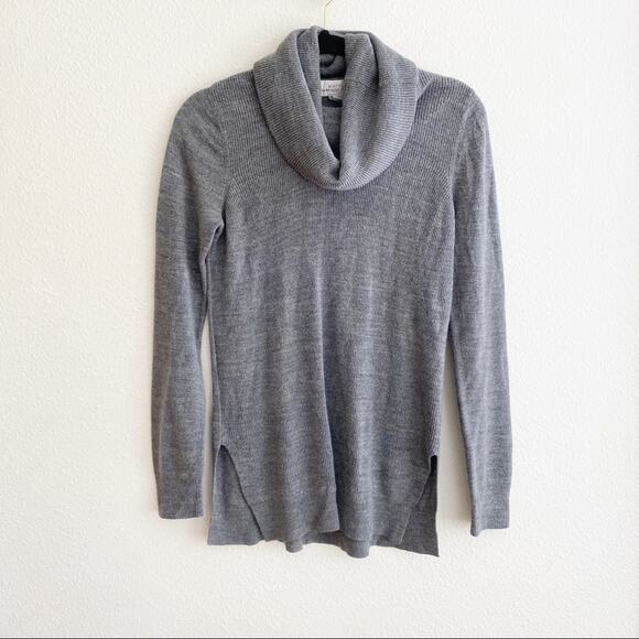 Knit by Hampshire Studio Cowl Neck Sweater Mid Weight Grey Size Small - Picture 2 of 7